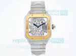 TW Factory Cartier Santos de Cartier Skeleton Dial Yellow Gold Bezel Watch 39.8MM